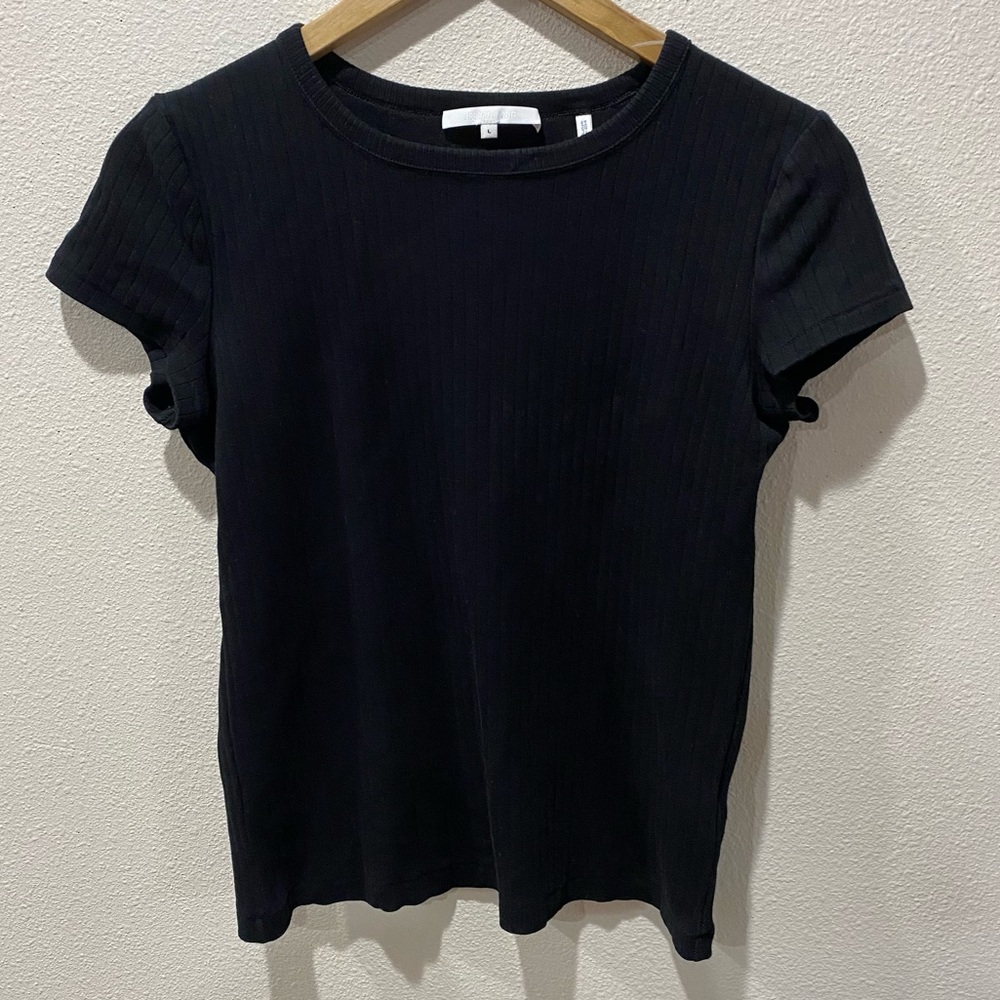 Helmut Lang Black cap sleeve t-shirt